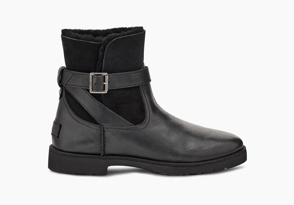 Ugg Romely Buckle - Womens Classic Boots - Black - NZ (1852LTGKU)